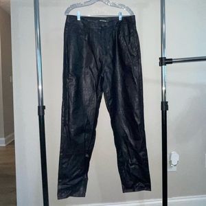 PLT Black Croc Skin Pants
